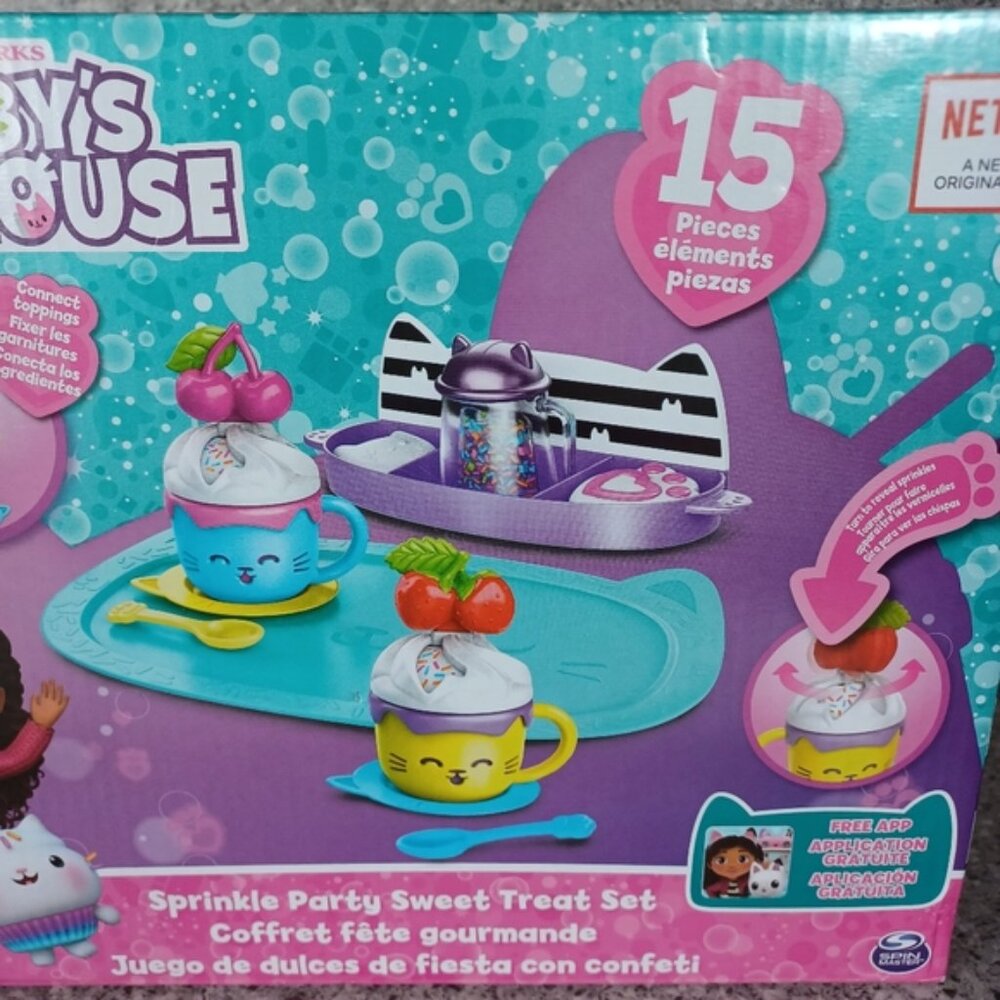Gabby's Dollhouse Sprinkle Party Sweet Treat Tea Set Pretend Play Kitchen Toy - Picture 3 of 13